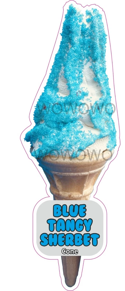 WOW Ice cream van sticker Blue Tangy Sherbet Cone ice cream stickers decals