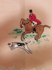 Vintage Ladies Horse And Hound Hankerchief