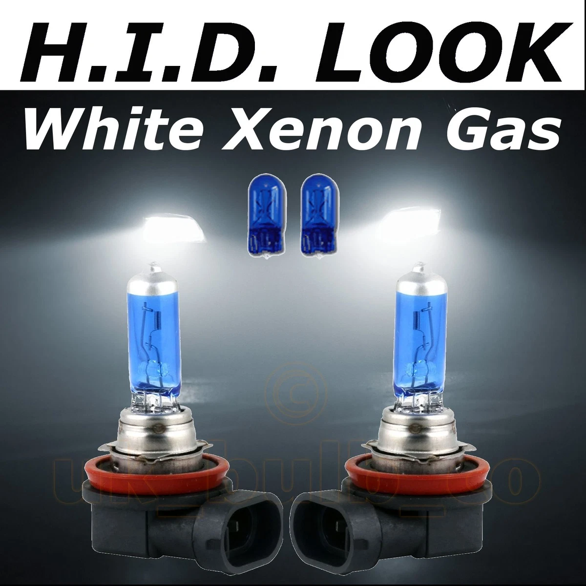 H11 501 55w White Xenon HID Look Fog Light Lamp Bulbs E Marked