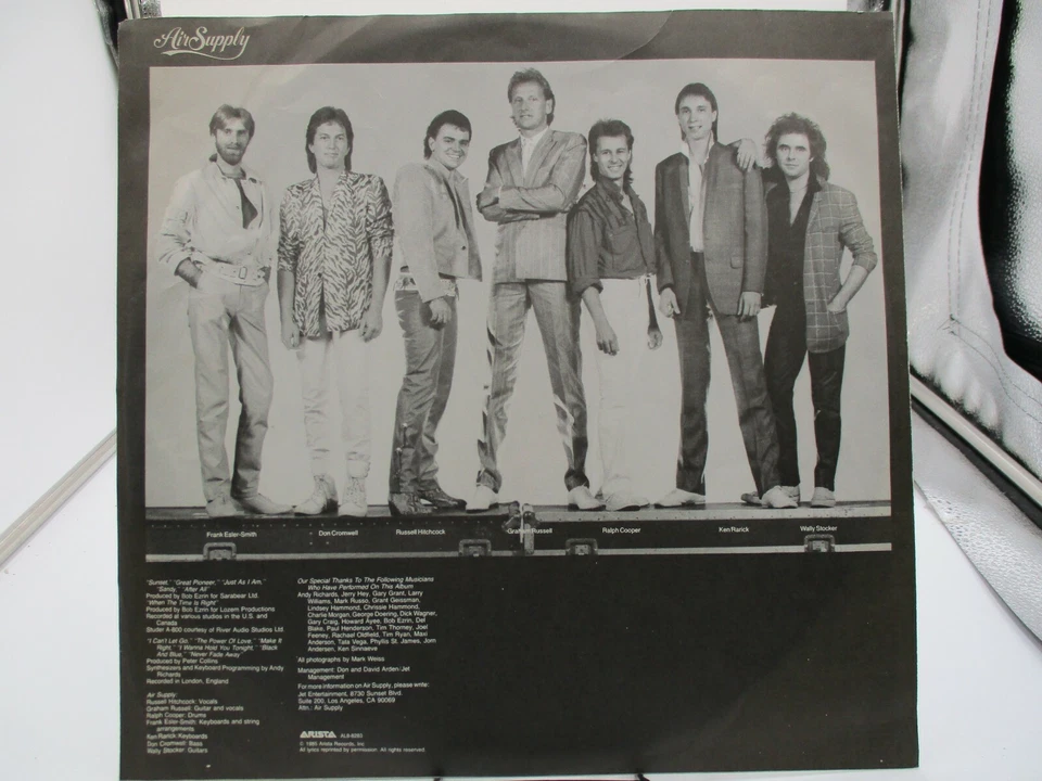 Air Supply Air Supply 1985 LP Arista Records AL8-8283 Shrink, Hype VG++ c VG++. Foto 3 de 4