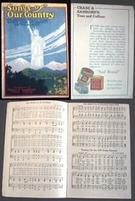 CIRCA 1930 CHASE & SANBORN PATRIOTIC SONG BOOKLET MY COUNTRY 'TIS OF THEE +