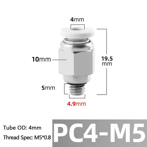Pneumatic Fittings Straight Male Stud Push Fit Connector For Air Water Hose Tube - Picture 23 of 32