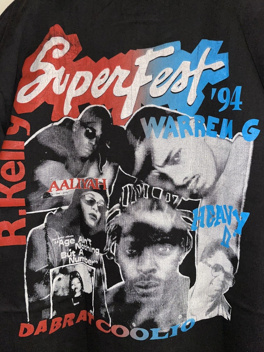 90s SUPERFEST '93 Tシャツ Lサイズ Vintage Budweiser Superfest 1994 tee Sz L Aaliyah Warren G Coolio