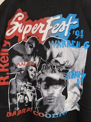 Vintage Budweiser Superfest 1994 tee Sz L Aaliyah Warren G Coolio
