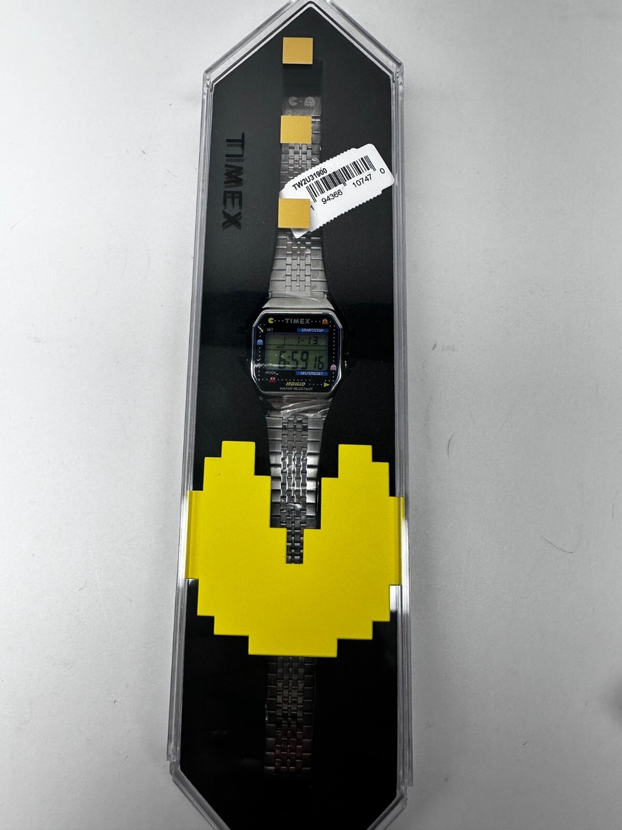Timex T80 X Pac-man 34mm Digital Silver Stainless Steel