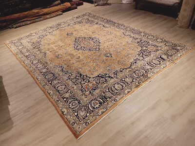 ESTATE 10x12 SIGNED CIRCA 1920 STONE-WASHED HANDMADE-KNOTTED WOOL RUG 582647