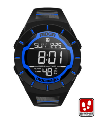 NEW MENS Rockwell COLISEUM FIT Wrist Watch THIN BLUE LINE FREEDOM BLACK/BLUE