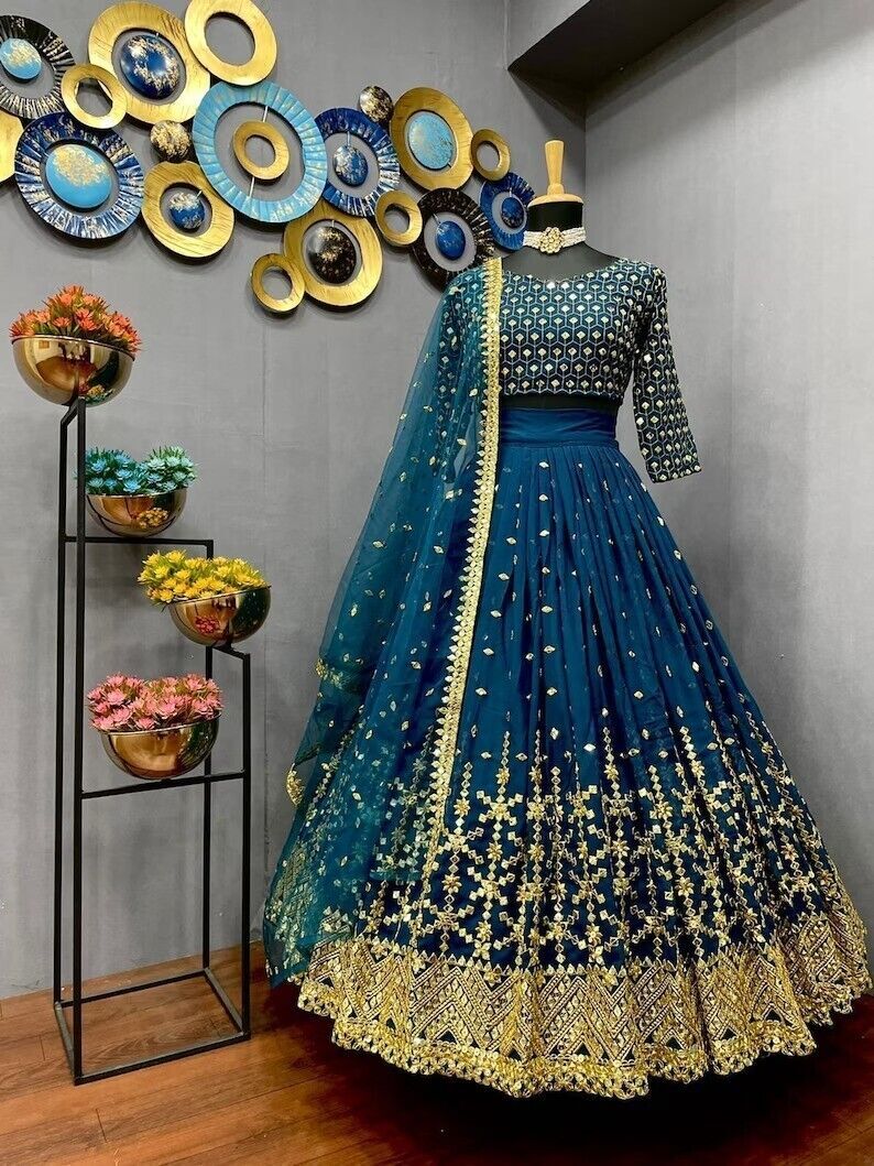 New Fancy Bollywood Style Georgette Lehenga Choli With Dupatta For Wedding  Wear