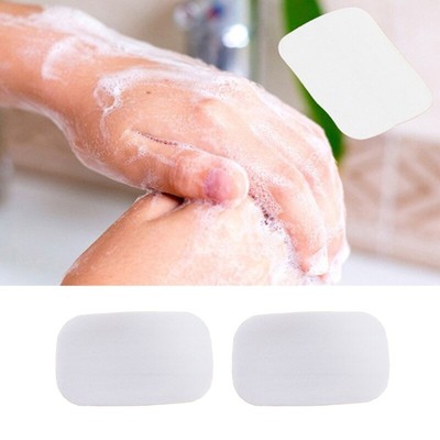 100/200/500x Paper Soap Sheets Portable Soluble Soap Paper Sheets Disposables