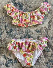 Janie and Jack Girls 8 Yellow Floral Tulip Two Piece Swim