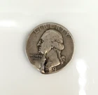 1939-P 25C Washington Quarter 90% Silver Shot With a 22 Caliber Bullet