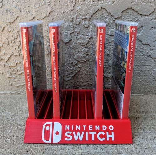 NINTENDO SWITCH SPIELHÜLLE HALTERUNG | FÜR BIS ZU 12 SPIELE | ROT UND WEISS