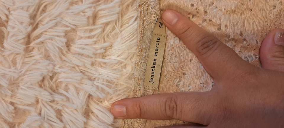 Top Jonathan Martin Bronceado Nylon Cuello Redondo Floral Encaje Manga Larga ELASTIZADO XL Foto 4 de 4