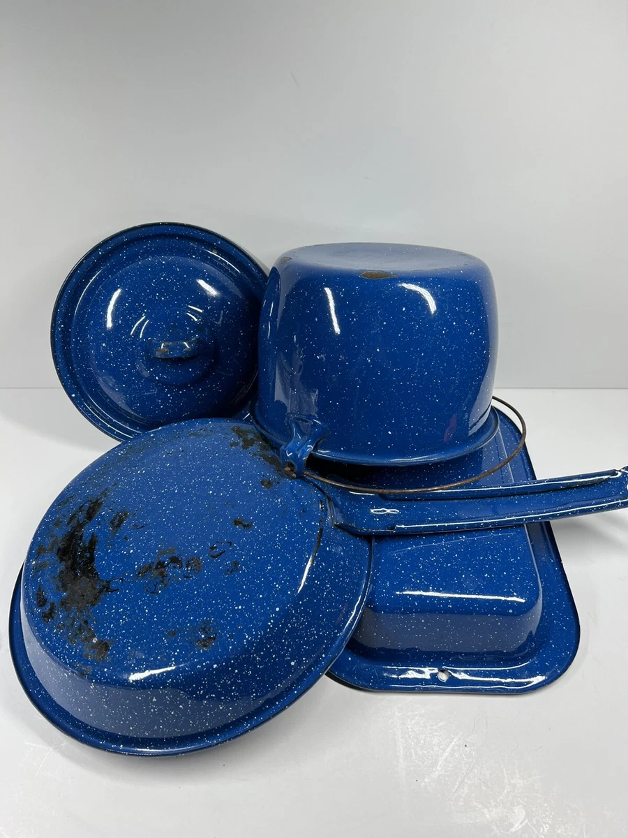 Blue Enamel Camping Cookware