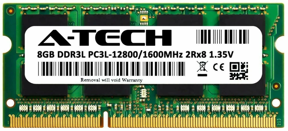 A-Tech 8GB DDR3 1600 PC3-12800 Laptop SODIMM 204-Pin Memory RAM PC3L DDR3L 1x 8G - Image 2 of 4