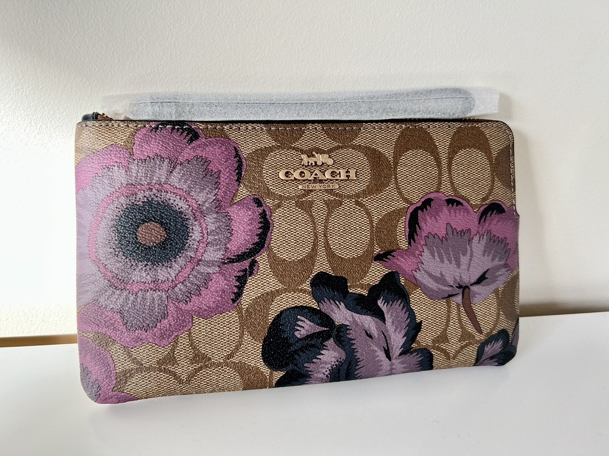 Coach Floral Kaffe Fassett Large Wristlet NWT Limited | eBay