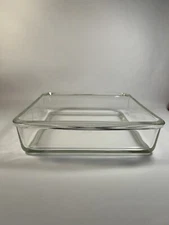 Vintage Pyrex Clear Glass 21x21x5 Square Casserole Dish with Handle