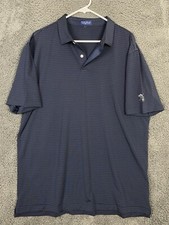 Men s PETER MILLAR Crown Crafted Blue Stripe Polo Shirt Size XL