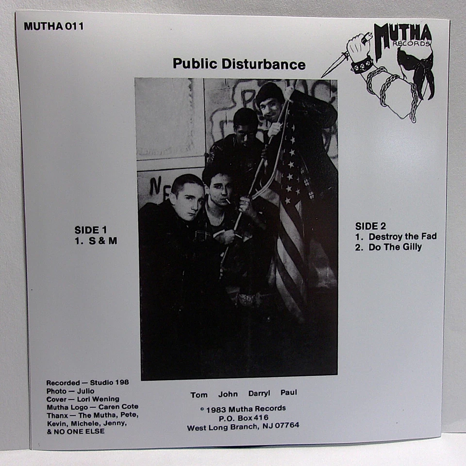 MUTHA Records Original Public Disturbance S & M Vinyl Record 011 from Old Box - Image 2 of 4