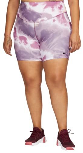 Nike One Women's Mid-Rise 7" Tie-Dye Bike Shorts (Plus Size) Amethyst Wave 1X... - Picture 6 of 6