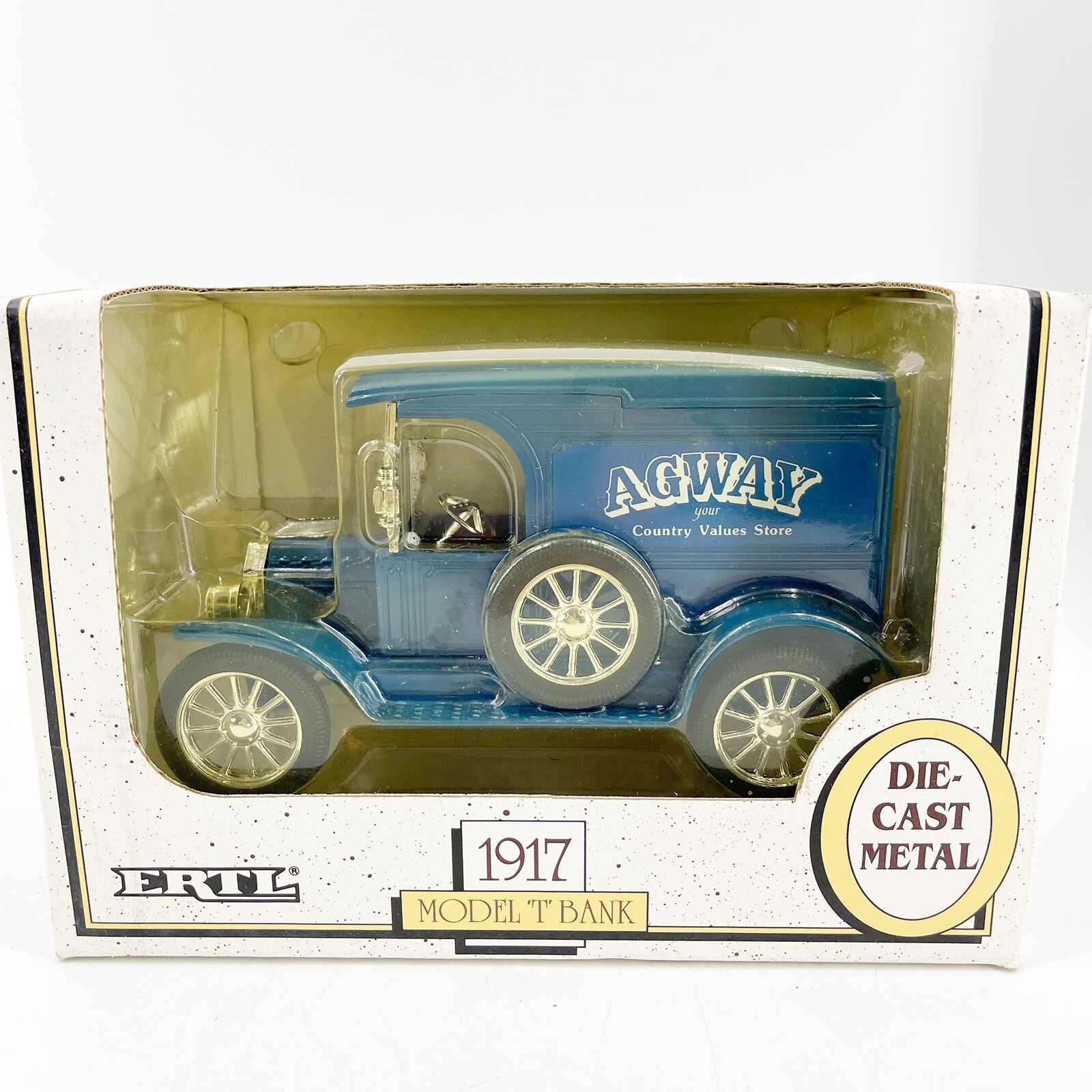 Vintage Ertl 1917 Ford Model T Bank Diecast Metal Agway 1:25 Scale Locking NIB