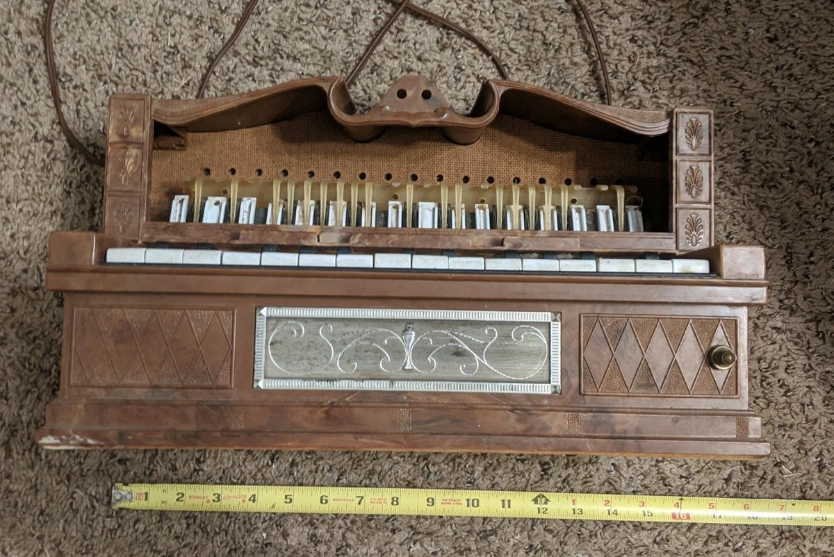 Vintage Emenee Electric Golden Pipe Organ Musical Instrument Works