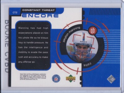 PEYTON MANNING ROOKIE CARD 1998 Football Upper Deck ENCORE FOIL