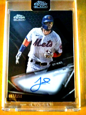 Jeff McNeil 2021 Topps Chrome Black Autograph Card!!! #087/150 #CBA-JM  NY Mets