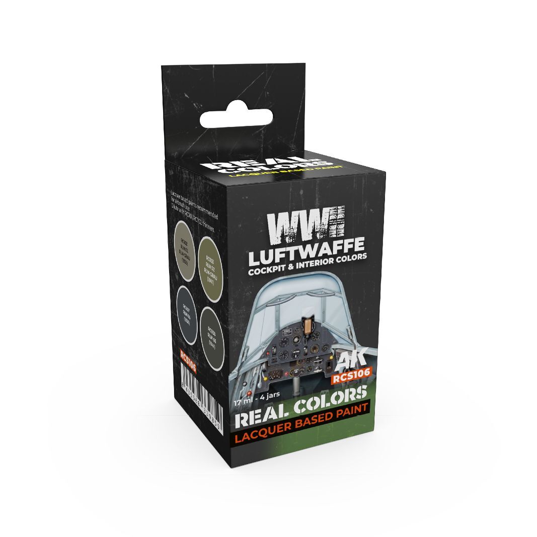 AK Interactive RCS106 - WWII Luftwaffe Cockpit & Interior Colors Set - New