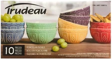 Trudeau Bowls 4.5 in. Multicolor Porcelain Bowls - 10 Pack