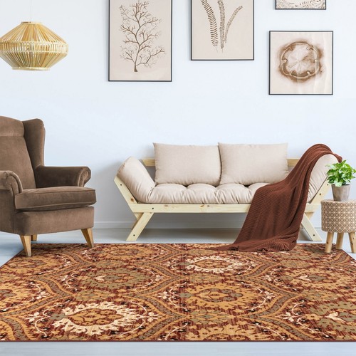 Oriental Vintage Geometric Floral Damask Living Room Indoor Area Rug Or Runner - Picture 37 of 75