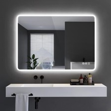 Specchio bagno moderno illuminato led bluetooth dimmerabile colore regolabile plug-in