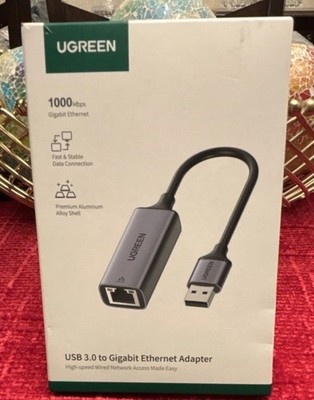 UGREEN Gigabit Ethernet Adapter USB 3.0 USB-A Male to RJ-45 Female Gray/Black
