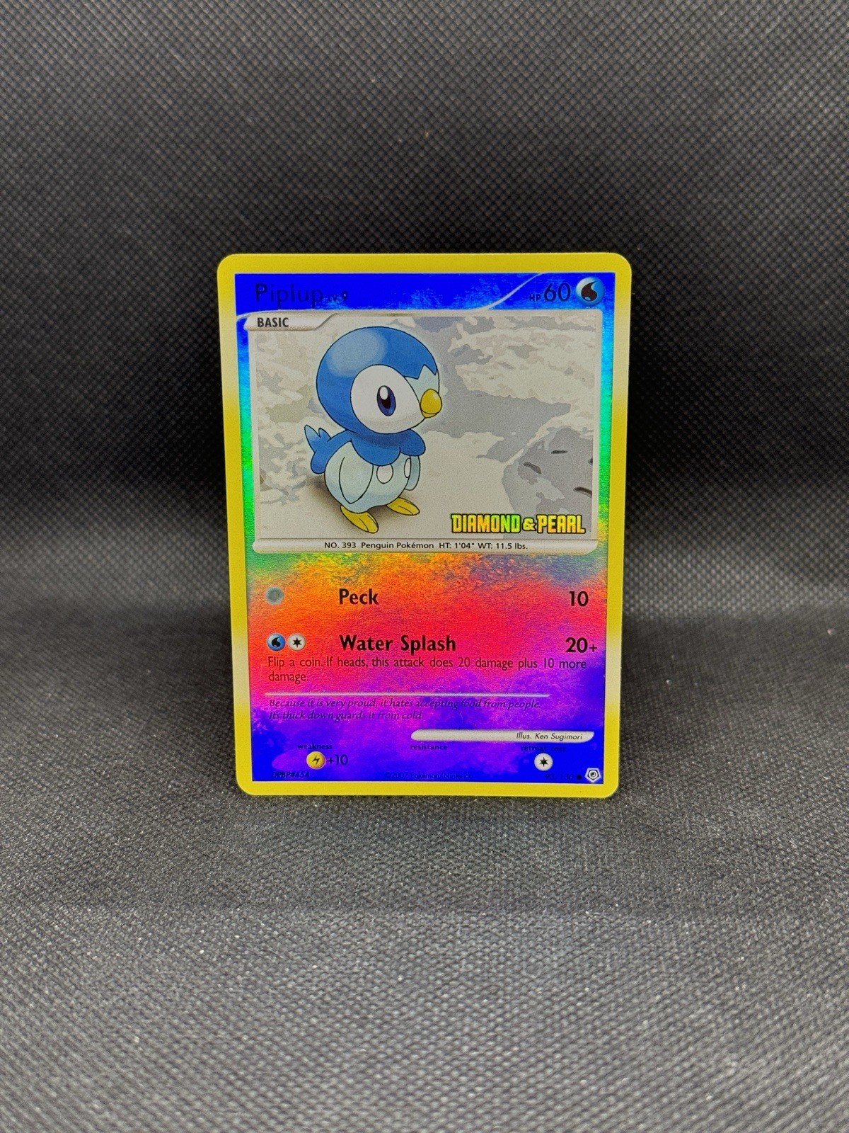 Piplup Diamond and Pearl 093/100 Burger King Reverse Holo Pokemon Card