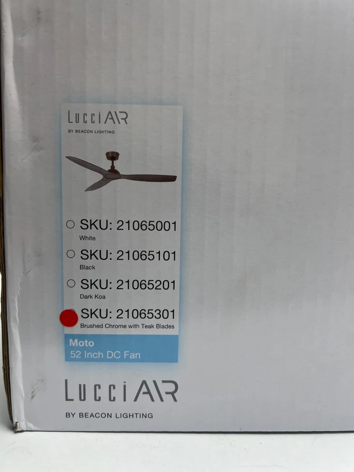 LUCCI AIR Moto 52 in. Indoor Brushed Nickel and Teak Ceiling Fan with Remote - Image 3 of 4