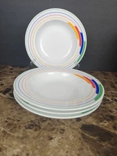 Set Of 4 STUDIO NOVA PRIMARY GALLERY HI-FI L9186 JAPAN 9" Rim Soup Bowls 