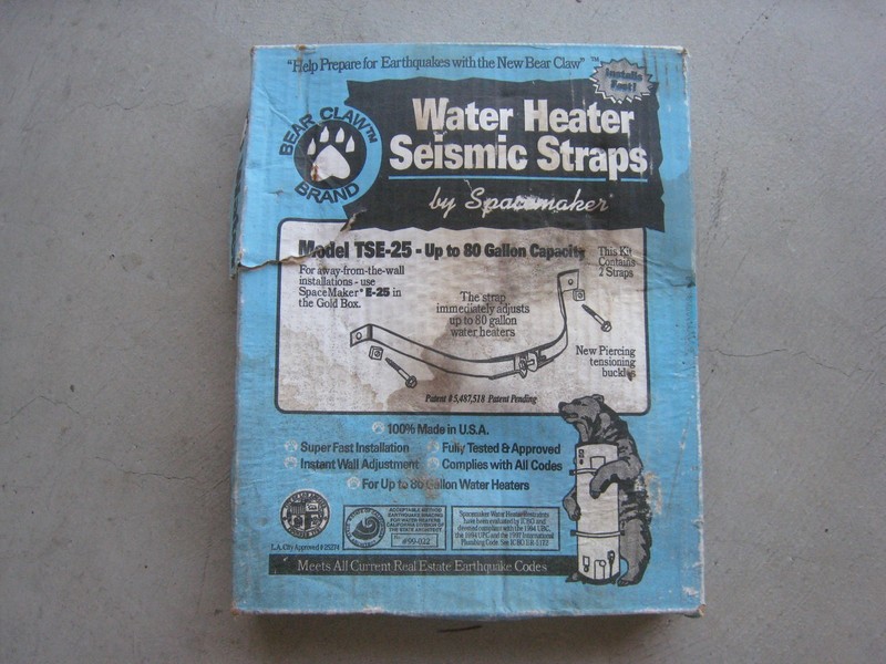 Double Hot Water Heater Safety Seismic Watts Spacemaker TSE-25 Up to 80  Gallon