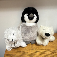 GANZ Webkinz Arctic Animal LOT of 3 Seal, Penguin, Polar Bear Plush