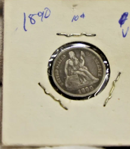1890 US Seated Liberty Dime Fine (Cleaned, Retoned)