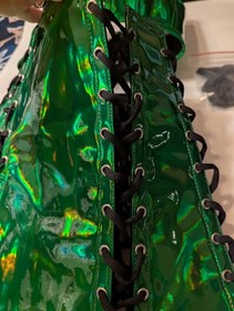 Lavish By Daisy Corsets Small Green Holo Bustier And Skirt Set NWT