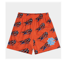 Eric Emanuel Matty Boy Mesh Shorts Orange Graphic SIZE LARGE IN HAND