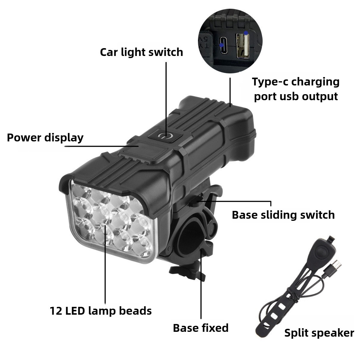 40000LM Luce LED Ricaricabile MTB Bici da Corsa Faro Anteriore Posteriore foto 6
