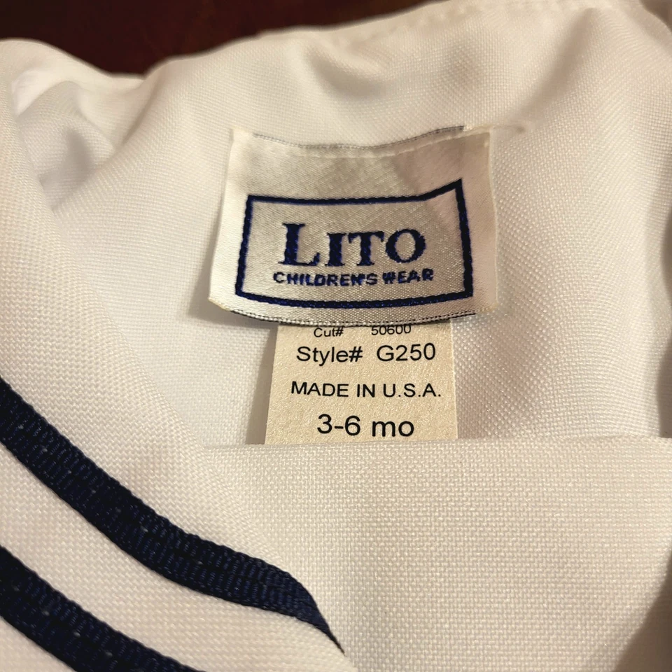 Lito Children's Wear Sailor Romper USA 3 to 6 Months Nautical Navy Baby 3-6 mos - Image 3 of 4