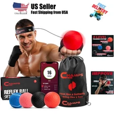 Boxing Reflex Ball Set with Punch Counter App | 4 Balls with Varying Weights,...