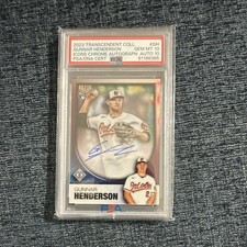Topps Transcendent Icons Gunnar Henderson Gold Auto /15 PSA 10