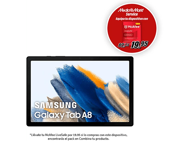 Tablet - Samsung Galaxy Tab A8, 32 GB eMMC, Gris Oscuro, WiFi, 10.5" WUXGA, 3 GB - Imagen 2 de 4