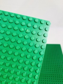 Lego Vintage Green Thin Base Plates 16X32 Lot Of 2 #6080 #375 Some Color Fade