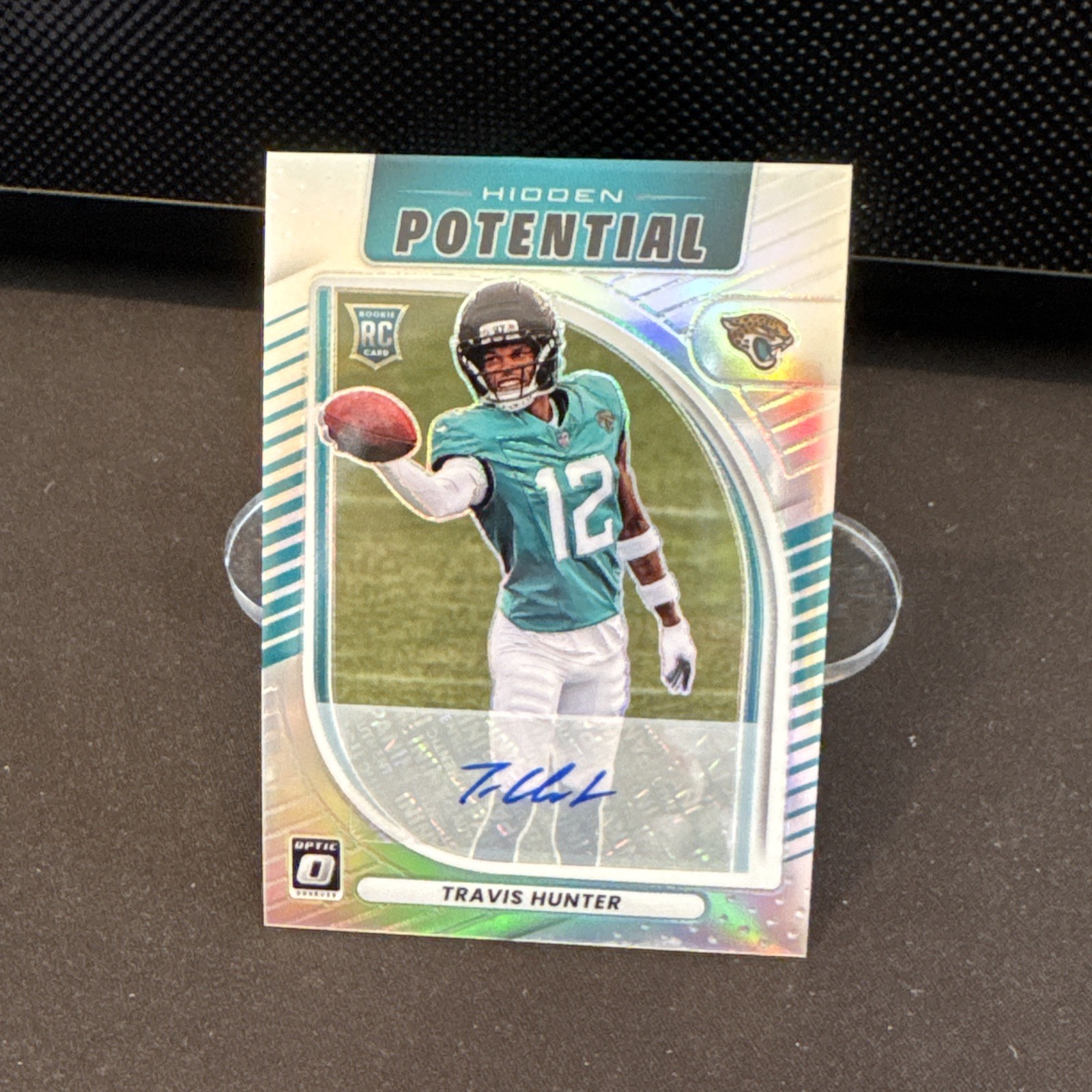 2025 Optic Travis Hunter Hidden Potential Silver Auto  /199 RC AU Jaguars