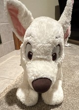 Disney Bolt 30in Plush Stuffed Animal White Dog with Red Collar and Bolt Tag