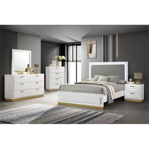 Coaster Caraway 5-piece Wood Queen Bedroom Set White and Gray - Picture 2 of 2